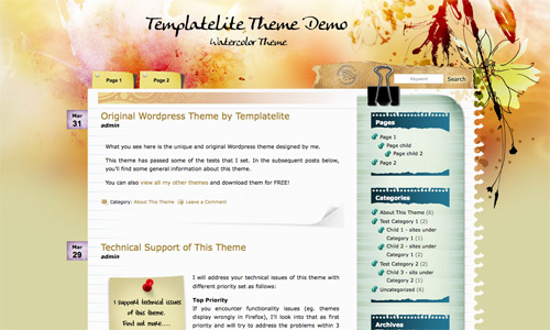Wordpress тема блога художника