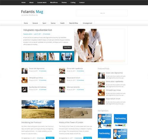 шаблон блога на wordpress